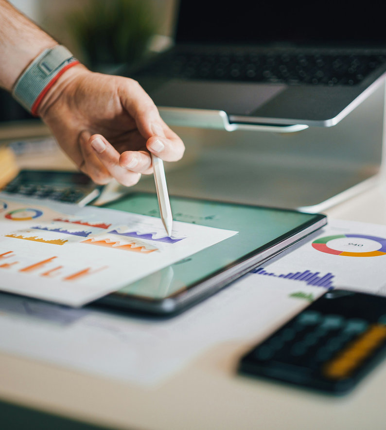Financial planning at a desk