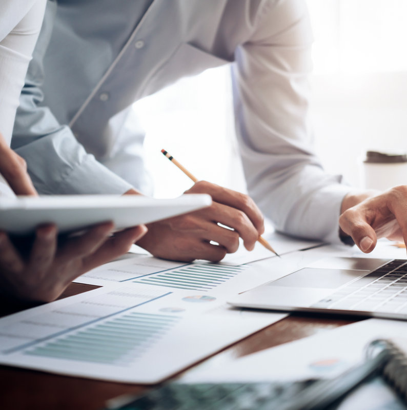 Teamwork on a financial report